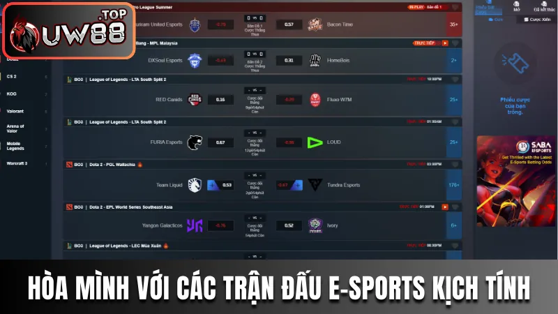 Trang chủ 33 Hòa mình cùng những trận đấu E-Sports kịch tính