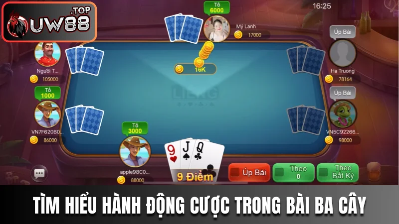 Bài Ba Cây - Bí Quyết Chơi Bất Bại Từ Chuyên Gia UW88 3 Tìm hiểu hành động cược trong Bài Ba Cây