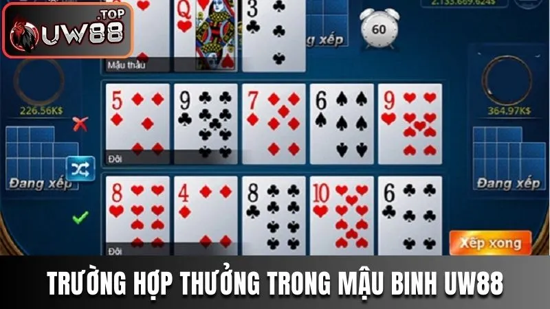 Mậu Binh Bao Nhiêu Chi? Giải Thích Chi Tiết Dễ Hiểu 4 Trường hợp thưởng trong mậu binh UW88